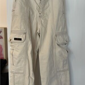 BDG Cream Cargo Pants with Sturdy Fabric and Relaxed Fit